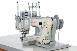 Feed-up-the-arm, cylinder bed, interlock stitch machines